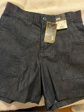 Lee Womens Dark Indigo Comfort Waistband Shorts